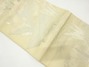 アンティーク　紗　流水に菖蒲模様織り出し袋帯（材料）